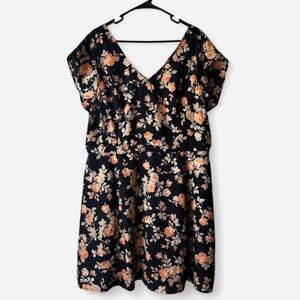 BB Dakota Black Floral Dress 1x